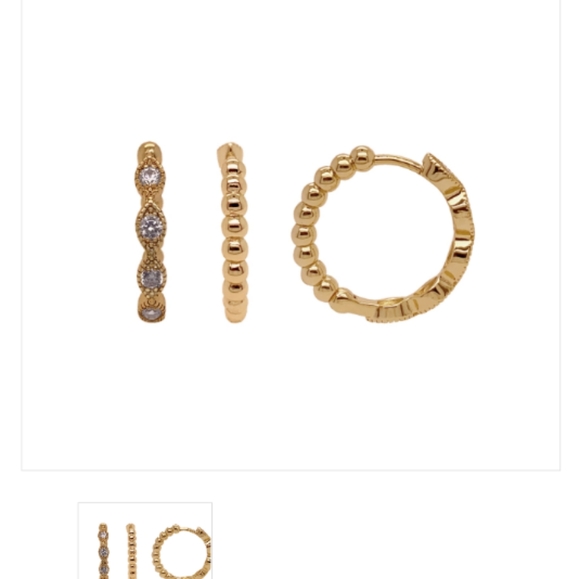 18K Gold Plated Reversible Hoop Earrings - Picture 4 of 5